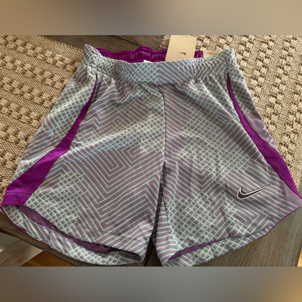 Nike Women's Gray and Purple Athletic Shorts